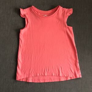 flutter cap sleeve cotton top coral by primary size 6-7